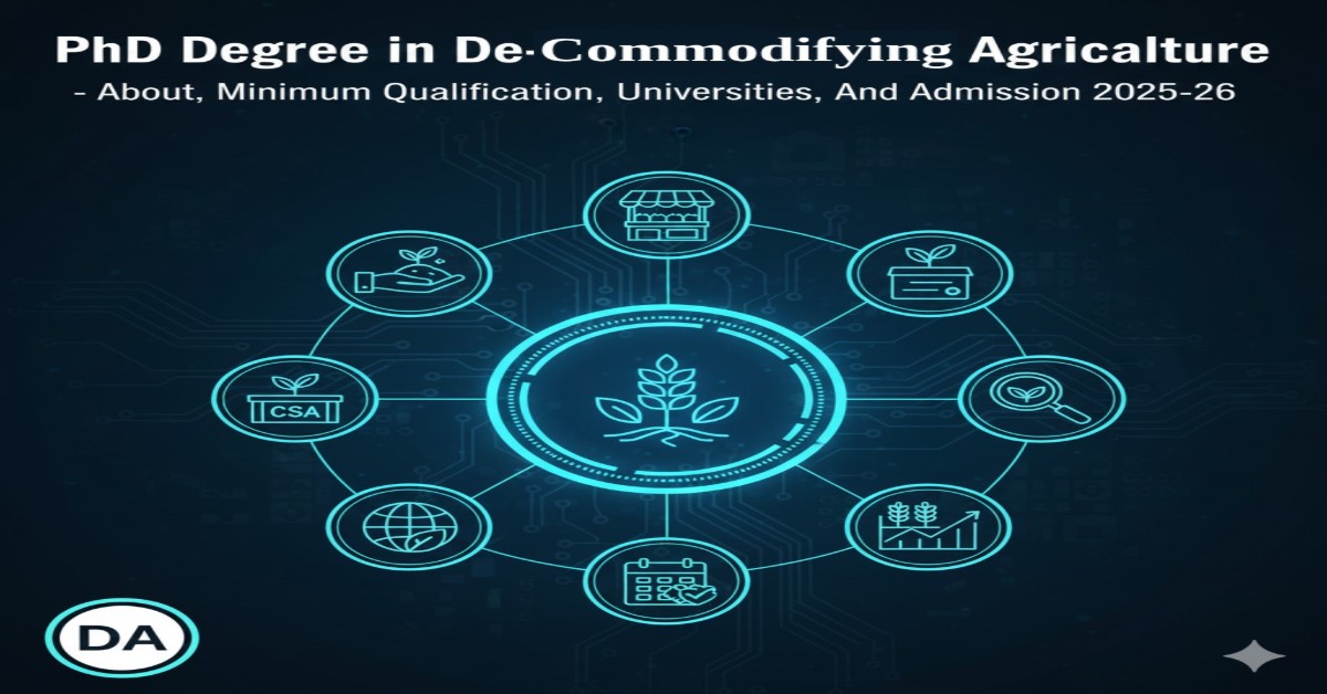 PhD Degree in De-commodifying Agriculture - About, Minimum Qualification, Universities, and Admission 2025-26 thumbnail
