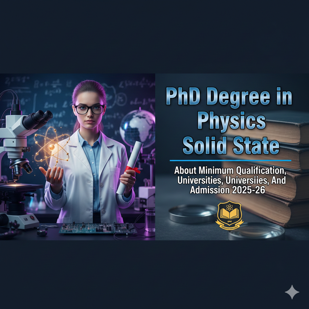 PhD Degree in Physics Solid State - About Minimum Qualification, Universities, And Admission 2025-26 thumbnail