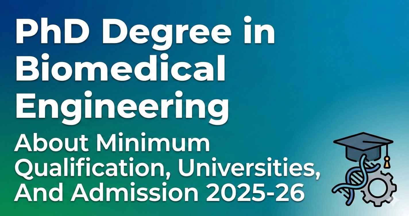 PhD Degree in Biomedical Engineering - About Minimum Qualification, Universities, And Admission 2025-26 thumbnail